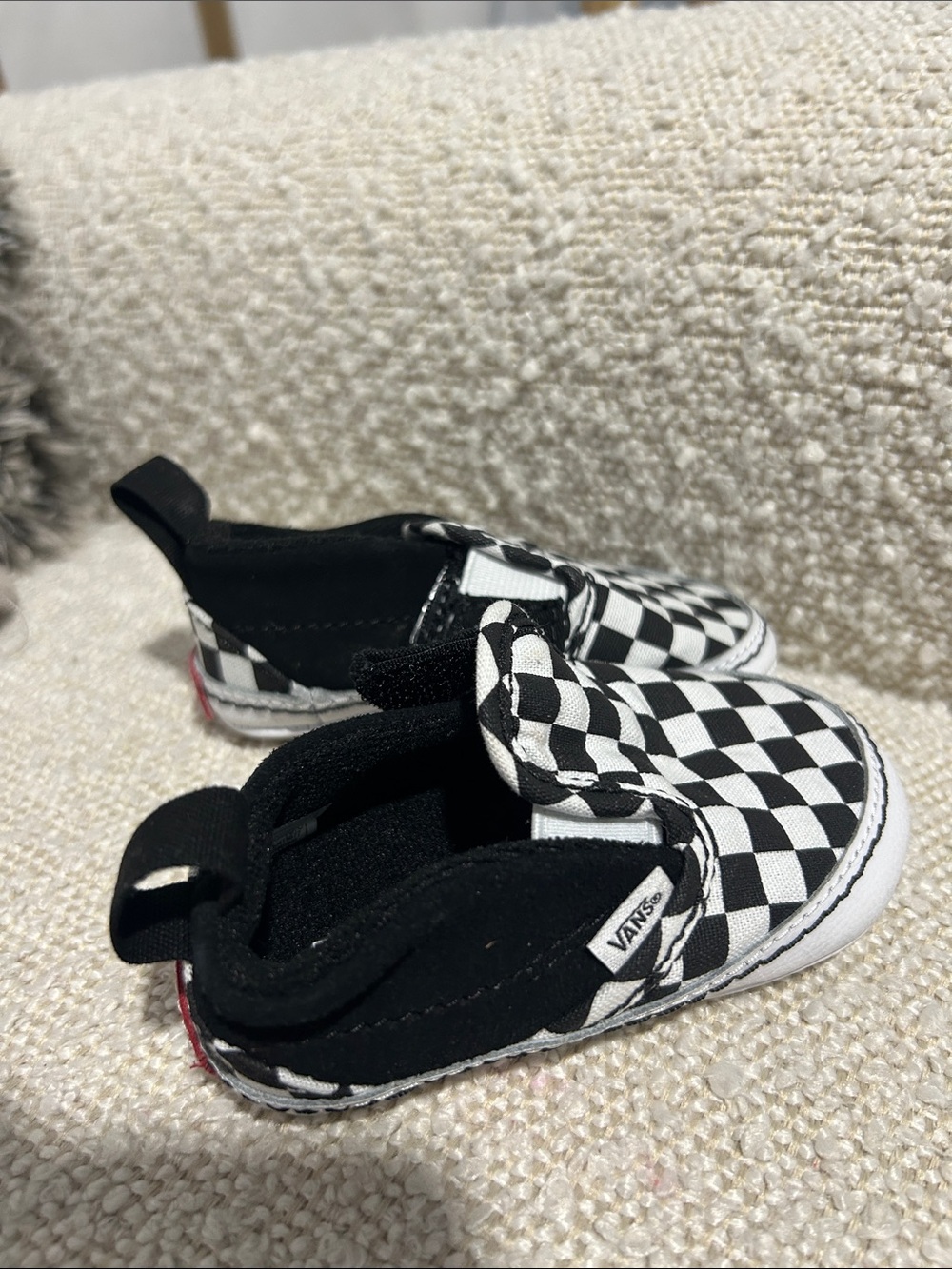 Infant Vans Black & White Checker Slip-On Sneakers